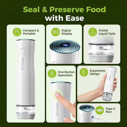 Portable Handheld Vacuum Sealer with 32 Reusable Vacuum Seal Bags