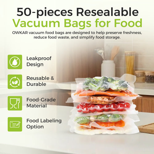 50-Piece Reusable Vacuum Bags
